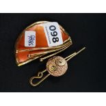 PAIR COPPER DESIGNER BROOCHES