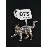 SILVER CAT BROOCH