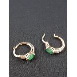 GOLD EMERALD AND DIAMOND EARRINGS