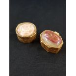 PAIR OF VINTAGE SHELL PILL BOXES