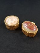 PAIR OF VINTAGE SHELL PILL BOXES