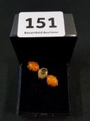 GOLD MOUNTED CITRINE AND BUTTERSCOTCH BROOCH
