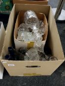 LARGE QUANTITY OF GLASSWARE TO INCLUDE BLUE GLASSWARE