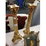 GILTWOOD CANDLESTICKS