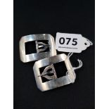 PAIR OF SILVER SHOE BUCKLES - BIRMINGHAM 1907 BY GEORGE UNITE