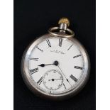 A.W.W. CO WALTHAM MASS HALLMARKED SILVER POCKET WATCH