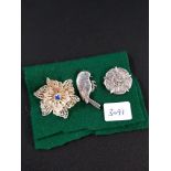 3 SILVER BROOCHES