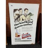 VINTAGE ALUMINIUM NEWCASTLE BROWN ALE ADVERTISING SIGN