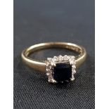GOLD SAPPHIRE AND DIAMOND RING
