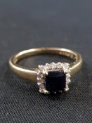 GOLD SAPPHIRE AND DIAMOND RING