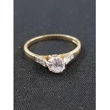 18CT GOLD DIAMOND SOLITAIRE (0.50 CARAT) WITH DIAMOND SHOULDERS