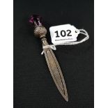 SILVER AMETHYST THISTLE BOOK MARK