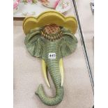 VINTAGE POTTERY ELEPHANT WALL BRACKET