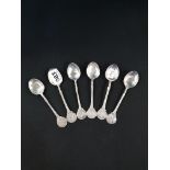 6 SILVER GOLFING SPOONS - BIRMINGHAM 1925 - ENGRAVED HASTINGS