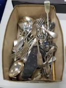 BOX OF SILVER PLATED CUTLERY