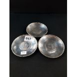 3 CHINESE SILVER DISHES