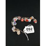 SILVER & ENAMEL CHARM BRACELET