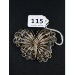 SILVER FILIGREE BUTTERFLY BROOCH