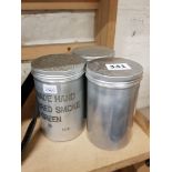 3 ARMY GREEN SMOKE HAND GRENADE TINS