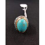 SILVER & TURQUOISE DRESS RING