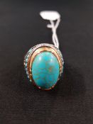 SILVER & TURQUOISE DRESS RING