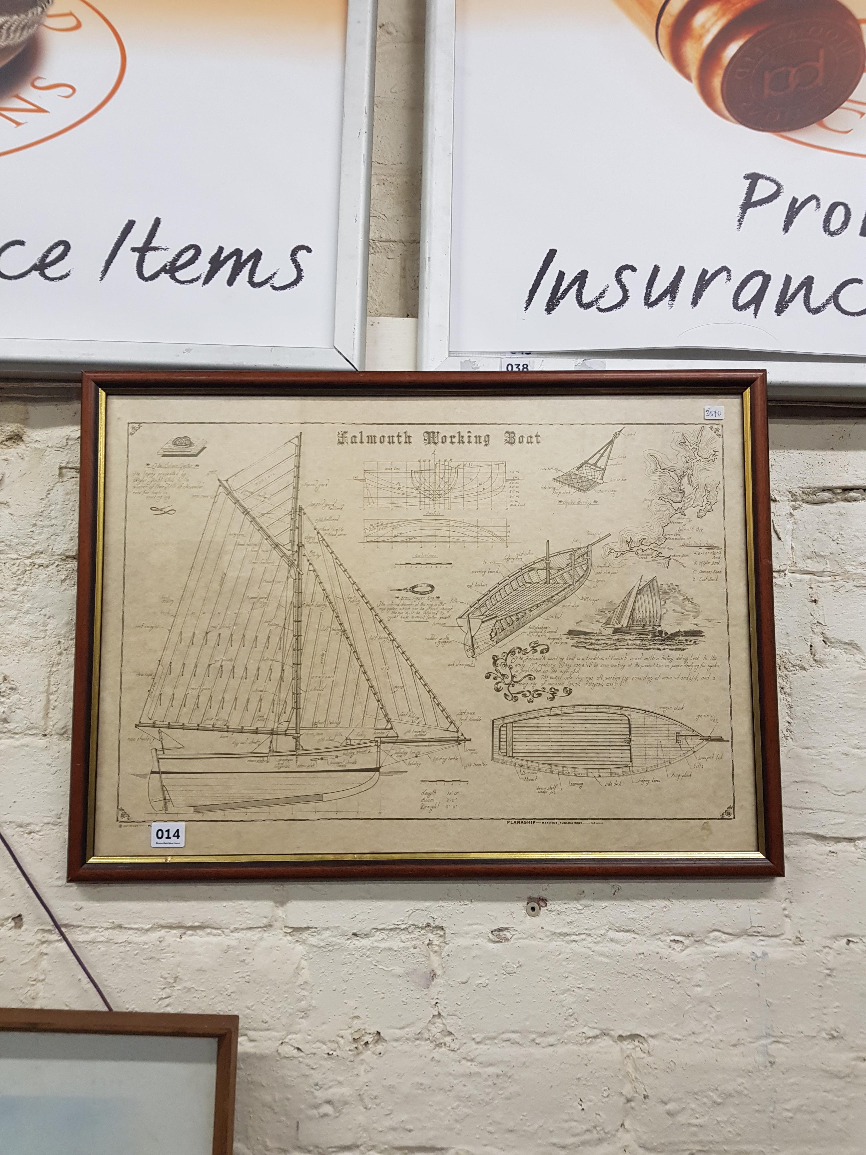 FRAMED PRINT OF A FALMOUTH WORKING BOAT