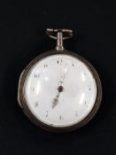 SILVER PAIR OF CASED VERGE POCKETWATCH