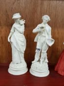 PAIR OF VICTORIAN PARIAN WARE FIGURES