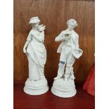 PAIR OF VICTORIAN PARIAN WARE FIGURES