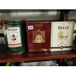 3 BELLS WHISKEY JARS ALL FULL AND UNOPENED