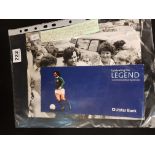 GEORGE BEST £5 NOTE AND COVER ACCOMPANIED BY A PHOTO