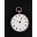 P.WUNDERLY SMALL SILVER FOB WATCH