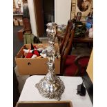 ANTIQUE SILVER PLATED LAMP BASE