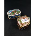 2 CLOISONNE PILL BOXES