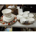 ROYAL CROWN DERBY TEA SET, DERBY PLATE AND WORCESTER PLATE