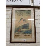 VINTAGE WHITE STAR LINE POSTER