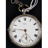 SILVER WALTHAM POCKET WATCH