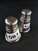 PAIR OF SILVER SALT AND PEPPER