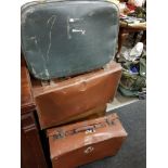 4 VINTAGE SUITCASES