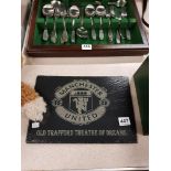 MAN UTD SLATE PLAQUE