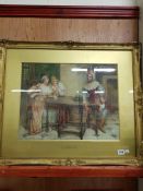 ANTIQUE WATERCOLOUR- THE JESTERS STORY H.G.GLINDONI A.R.W.S