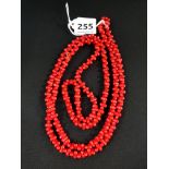 ANTIQUE RED CORAL BEADS