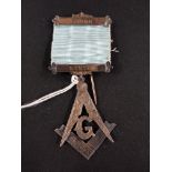 SILVER MASONIC JEWEL - W.BRO.THOMAS JEFFRETY BY THE BRETHEREN OF SIDON, MASONIC LODGE 275 JANY 1928