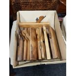 BOX OF OLD JOINERS WOODEN PLANES