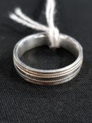 SILVER WEDDING BAND MARKED 938