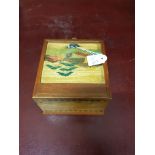 ANTIQUE HANDMADE INLAID CIGARETTE DISPENSER