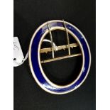 EARLY EDWARDIAN GUILLOCHE ENAMEL BELT BUCKLE