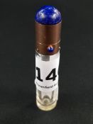 VERY RARE 18 CARAT GOLD MOUNTED BLUE SAPPHIRE & LAPIS PERFUME BOTTLE BY AUCOC