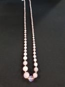 1920'S ART DECO GRADUATED OPALESCENT GLASS BEAD NECKLACE