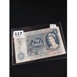 BANK OF ENGLAND £5 NOTE